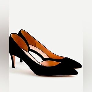 J. Crew 65mm Suede Cutout Colette Pump - Black